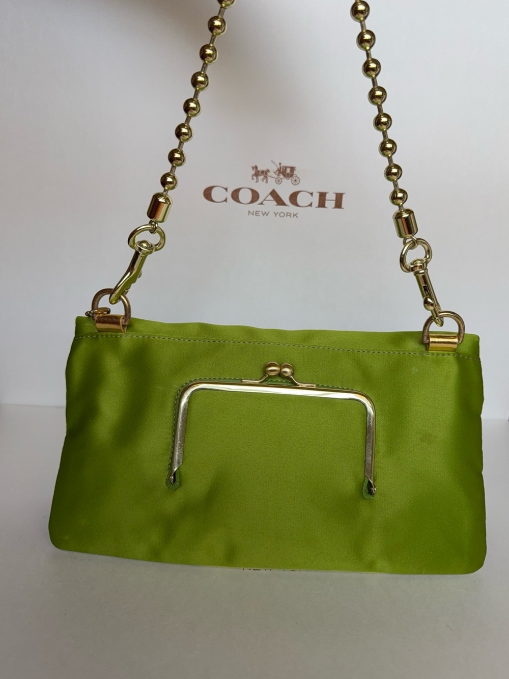 COACH AMA Satin Lime Green - Picture 2 of 9
